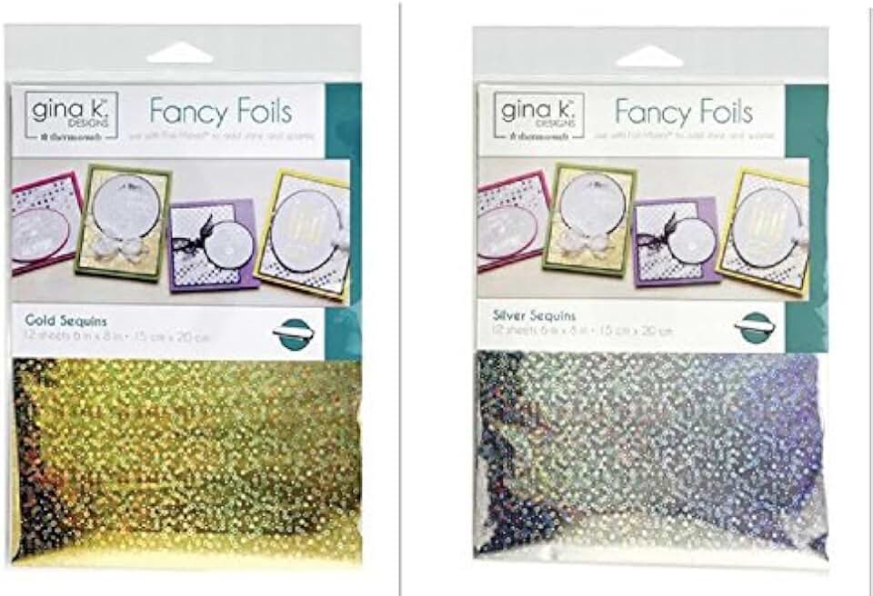 12 Sheets of Gold and Silver Sequins Transfer Foils