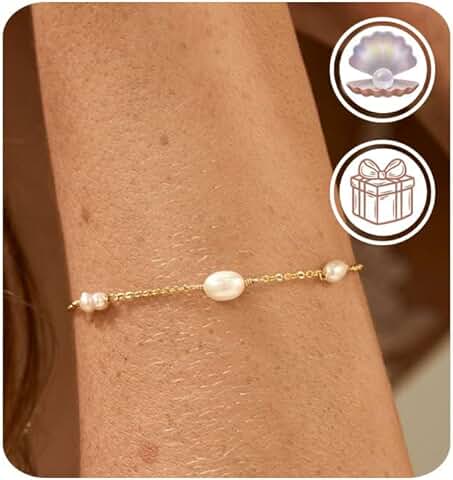 14K Gold Pearl Beads Bracelet for Weddings and Bridesmaids