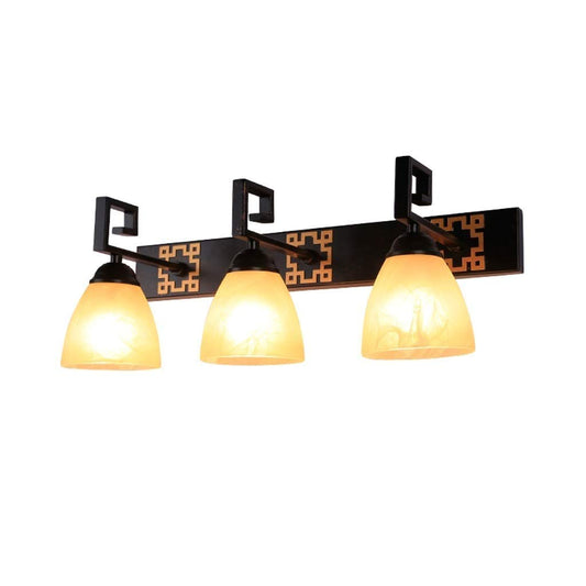 Bath Bar Light Up or Down, In or Bathroom Vanity Wall Lighting, Nickel Finish with Opal Oval Cone Gl Shade, Size  51cm)