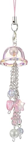 Jellyfish Beaded Phone Charm with Star and Heart