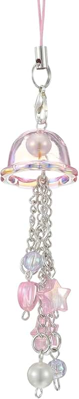 Jellyfish Beaded Phone Charm with Star and Heart