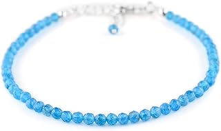 Dainty Stone Bead Bracelet for Women, 8 Inch