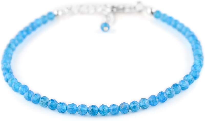 Dainty Stone Bead Bracelet for Women, 8 Inch
