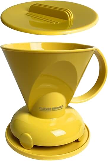 Yellow coffee dripper for pour-over and cold brew, 18 oz