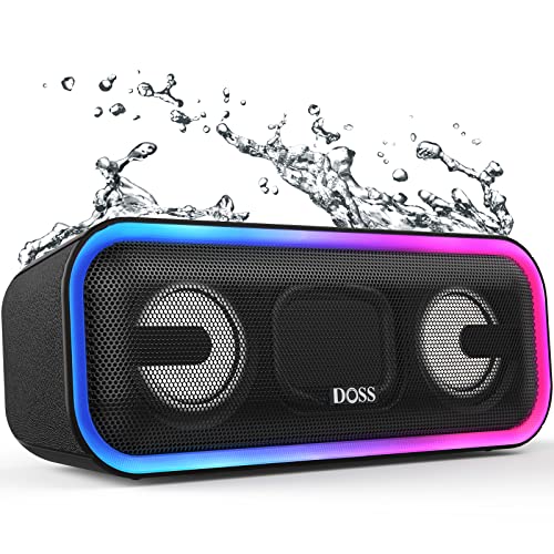 Bluetooth Speaker, SoundBox Pro+ Wireless Speaker with 24W Stereo Sound, Punchy Bass, IPX5 Waterproof, 15Hrs Playtime, Wireless Stereo Pairing, Multi-Colors Lights, Speaker for Home,Outdoor-Black