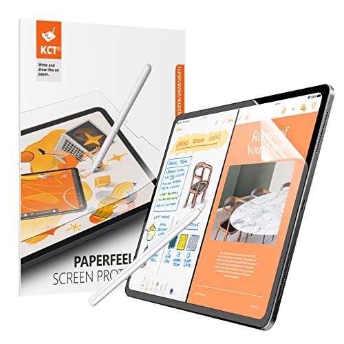 [2 PACK] Paperfeel Screen Protector Compatible with iPad Pro 12.9 (2021&2020&2018 Models), Matte PET Film for Drawing No Glare and Paperfeel with Easy Installation Kit