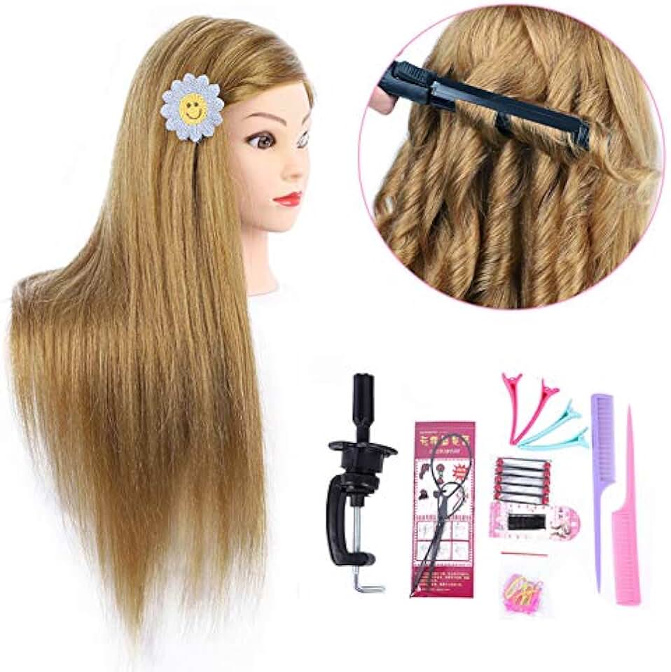 26-Inch Makeup Mannequin Head with Long Straight Hair