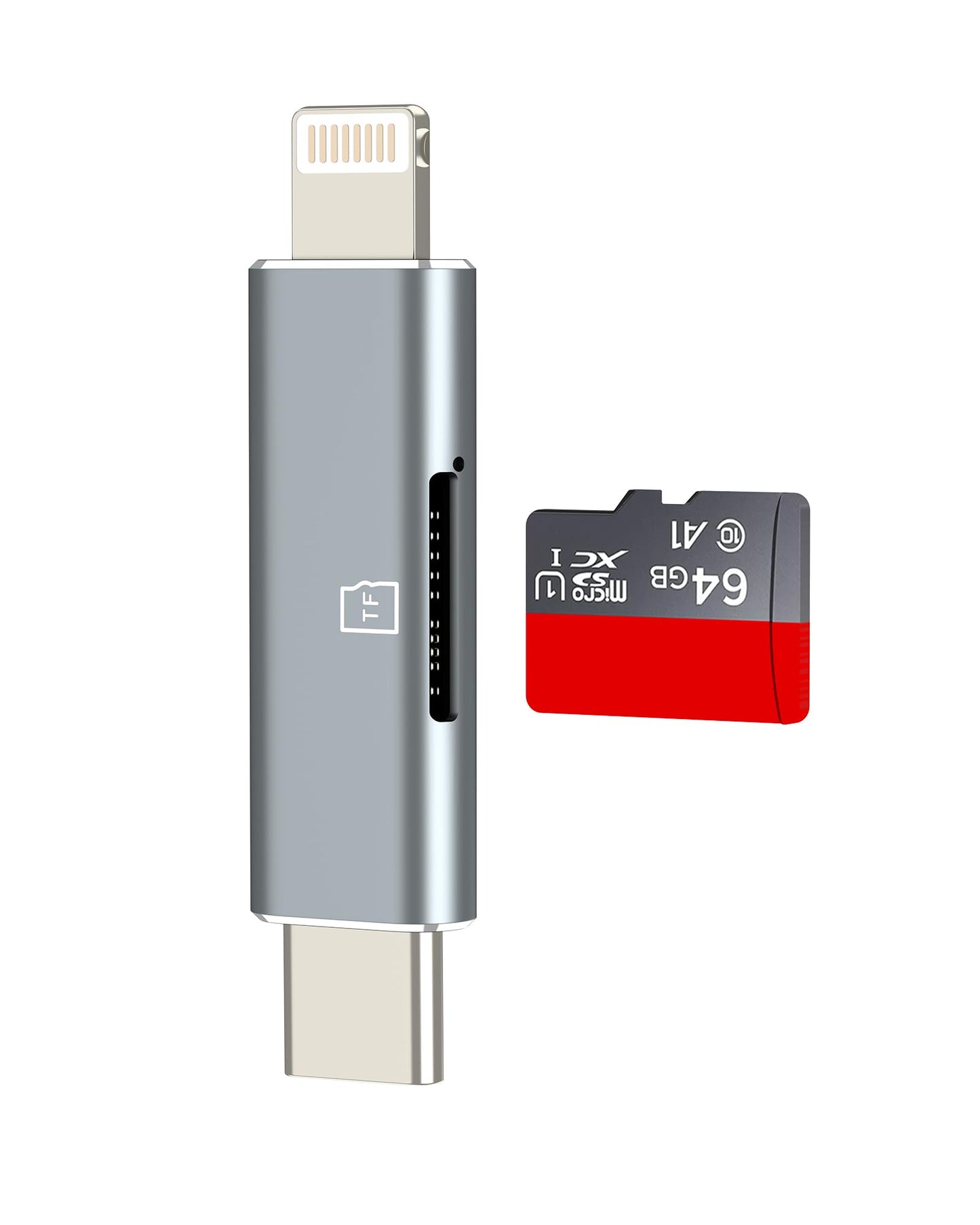 USB C Lightning to TF Card Reader for iPhone and Camera