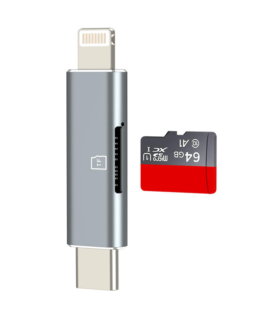 USB C Lightning to TF Card Reader for iPhone and Camera