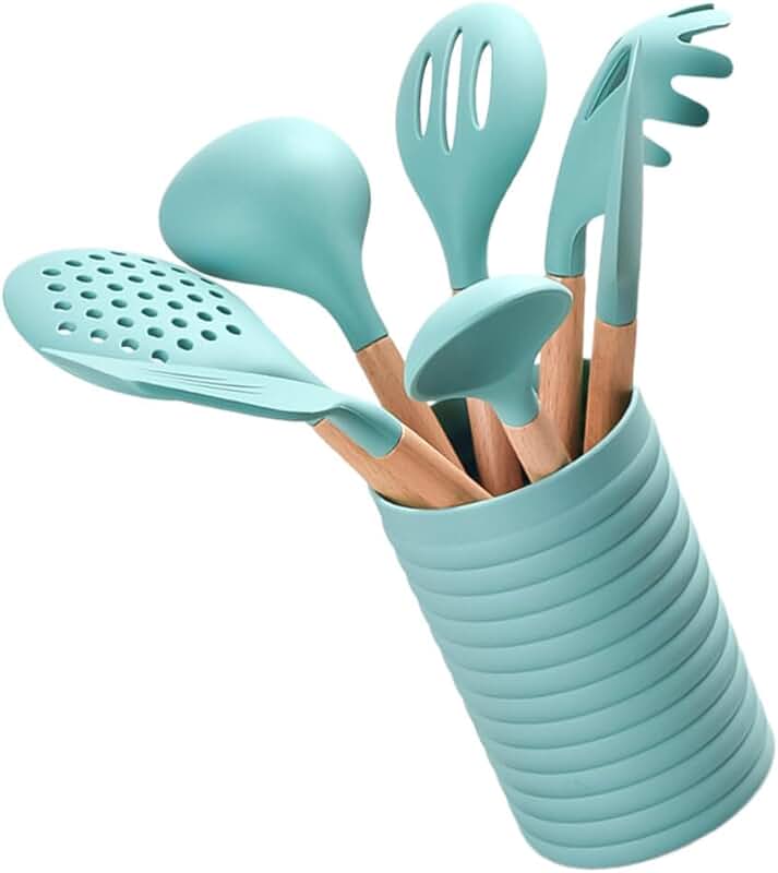 Stainless Steel Kitchen Utensil Set with Holder