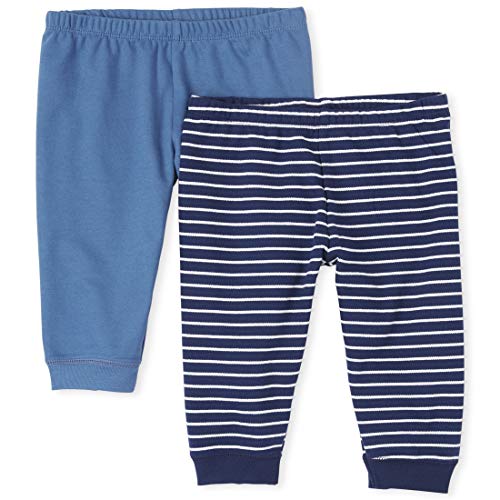 The Children s  Baby Boys  Striped Pants 2-Pack, Blue Stone, 3-6 Months