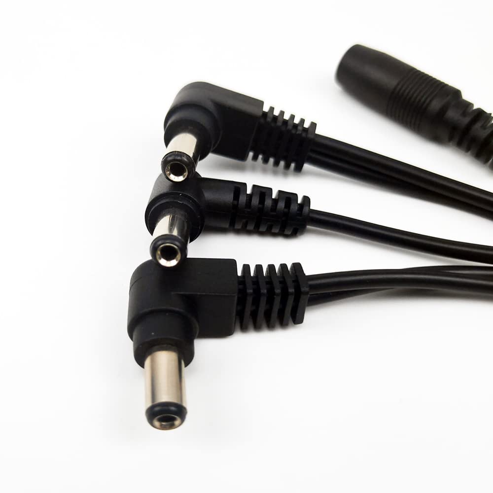 1 to 3 Way Daisy Chain Cable Power Supply Splitter Cable Adapter Guitar Effect Pedal Power Cable Black