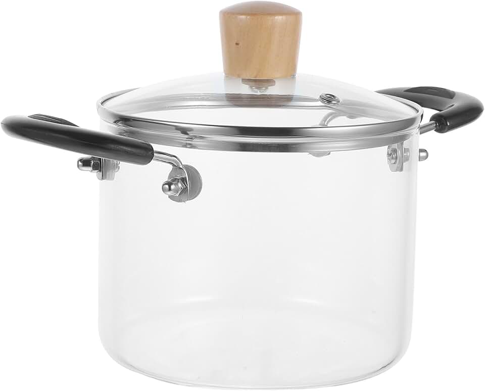 Heat-Resistant Glass Soup Pot with Lid for Home Cooking