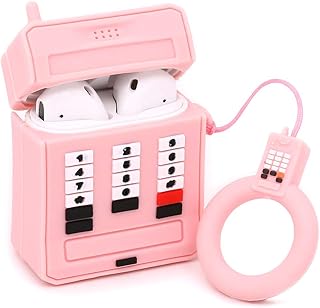 Pink Cartoon Airpods Case with Keychain