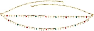 Multicolor Faux Pearl Belly Chain with Metal Beads