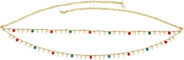 Multicolor Faux Pearl Belly Chain with Metal Beads