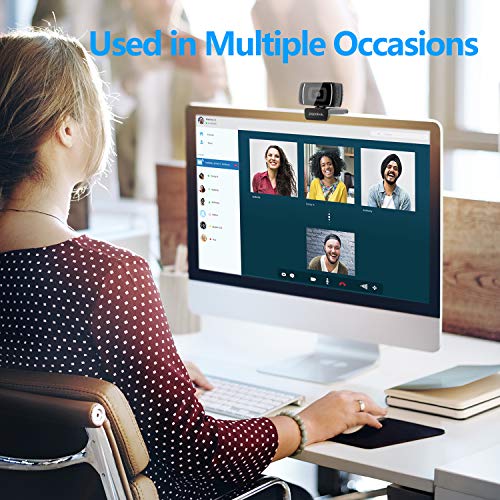 Webcam 720P with Microphone,  PA327 HD Webcam USB Computer Camera with Built-in Microphone, Flexible Rotatable Clip, Video Live Streaming for PC Mac Laptop Tablet Desktop