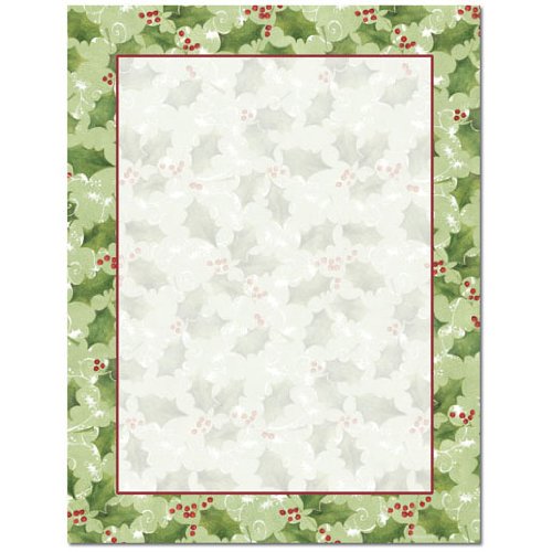 Holiday-themed letterhead stationery, 8.5" x 11", 80 sheets