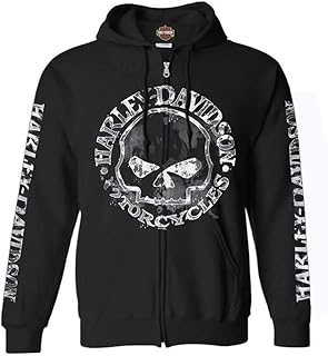 Men's Black Zippered Sweatshirt with Skull Design