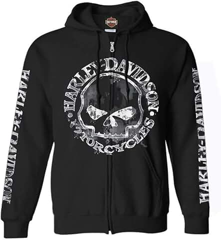 Men's Black Zippered Sweatshirt with Skull Design