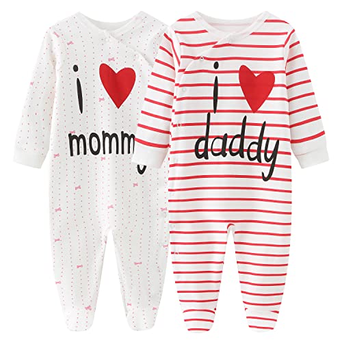 Baby Boy Girl  Cotton Bodysuit Long Sleeve Jumpsuit 3-Pack Outfits Clothes,0-24Months White,red,black