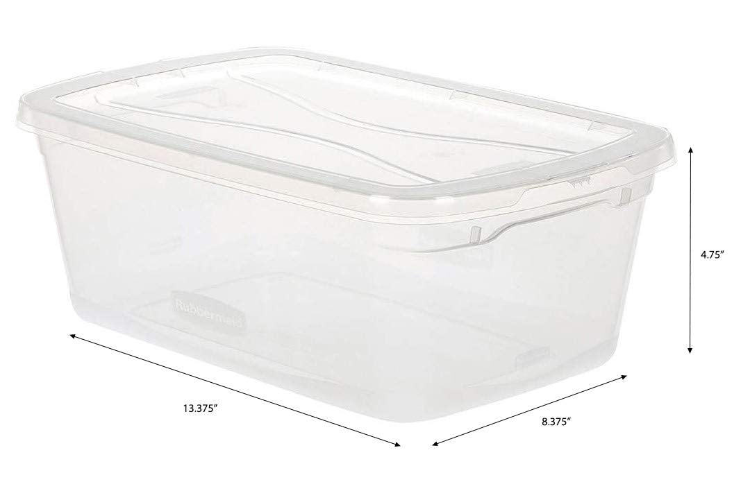 Cleverstore Clear 6 Qt/1.5  Pack of 12 Stackable Plastic Storage Containers with Durable Snapping Clear Lids, Visible Organization, Great for Closet, Underbed, and Kitchen Storage