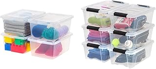 17-Quart and 12-Quart Stackable Plastic Storage Bins with Lids