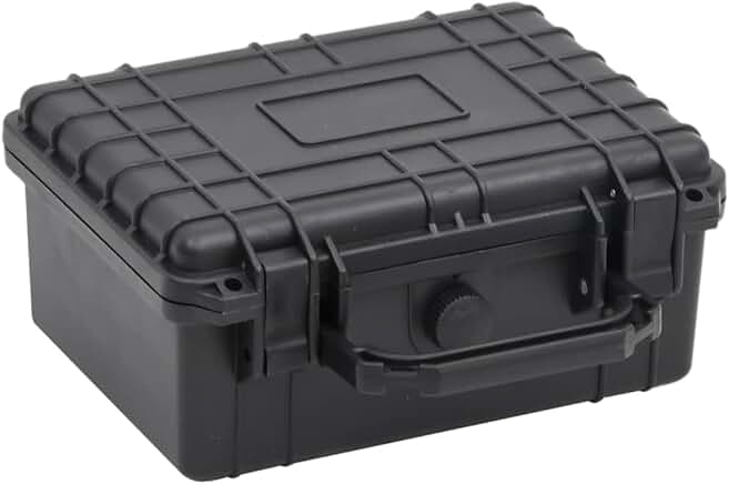 Portable black flight case for camera and optic accessories