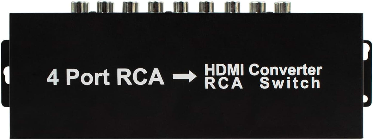 4-Port RCA to HDMI Converter with Switch