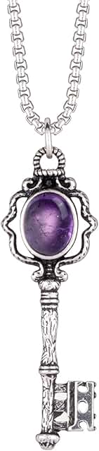 Gothic Crystal Key Pendant Necklace for Women and Men