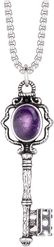 Gothic Crystal Key Pendant Necklace for Women and Men