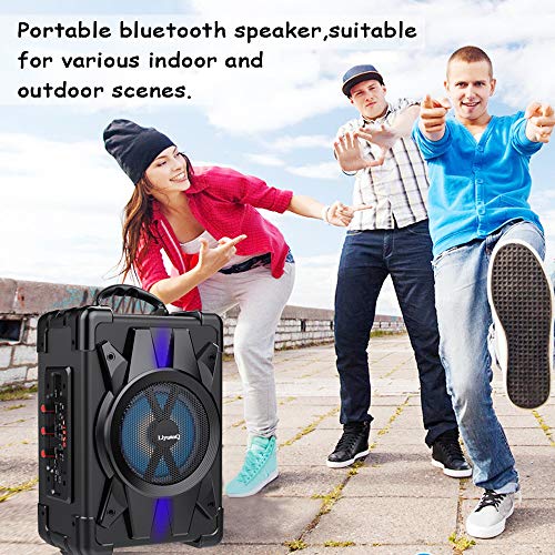 Bluetooth Speaker Portable Wireless Speaker with Microphone, Subwoofer Heavy Bass Wireless Outdoor Indoor Party Speakers MP3 Player Speaker Support FM Radio,Audio Recording,TF Card/USB