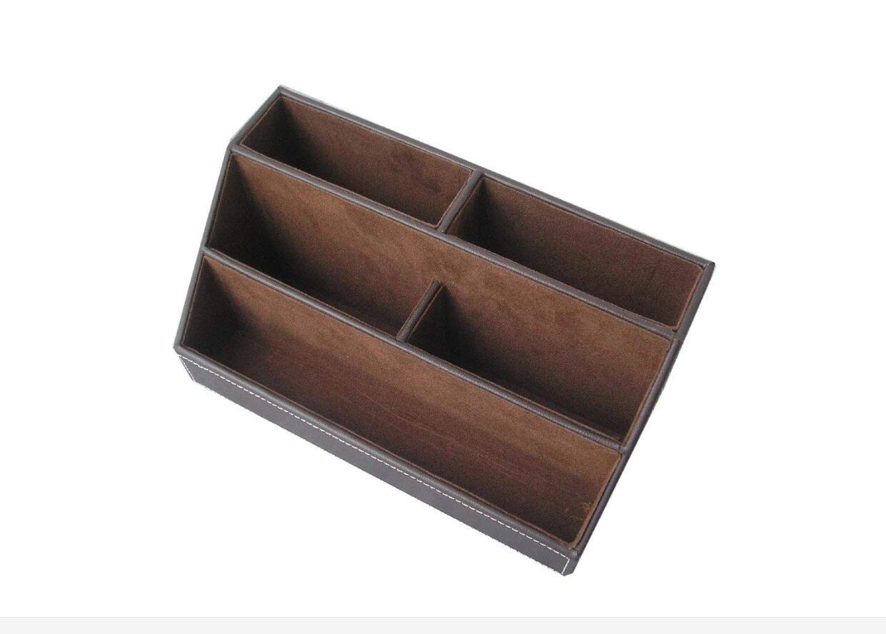 Brown PU Leather Remote and Controller Organizer