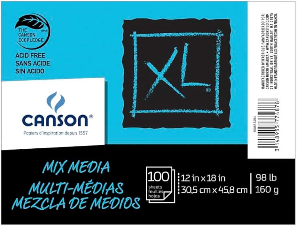 Mixed Media Paper, 12x18 inches, 98 lb, 100 sheets