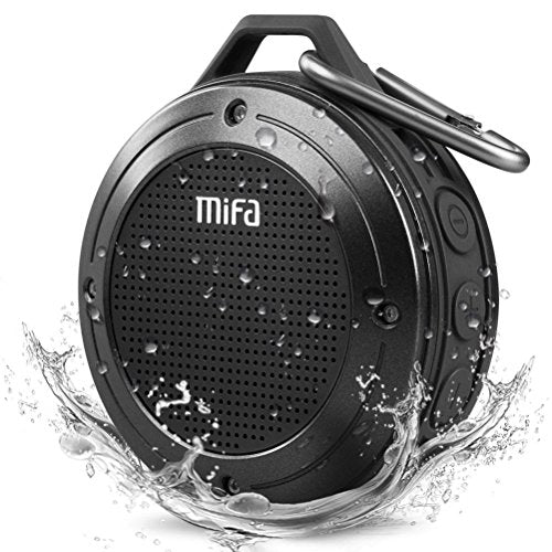 Bluetooth Speaker, F10 Portable Soundbox with DSP Bass Sound, IP56 Dustproof Waterproof, 10-Hour Playtime, Built-in Mic, TF Card Slot, USB Audio Input, Clip On