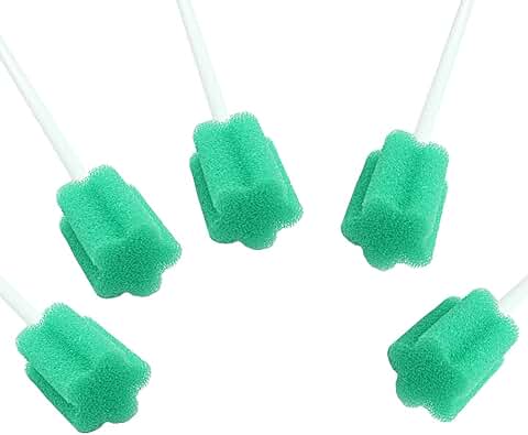 Single Use Green Oral Swabs, 100 Count