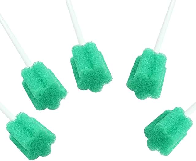 Single Use Green Oral Swabs, 100 Count