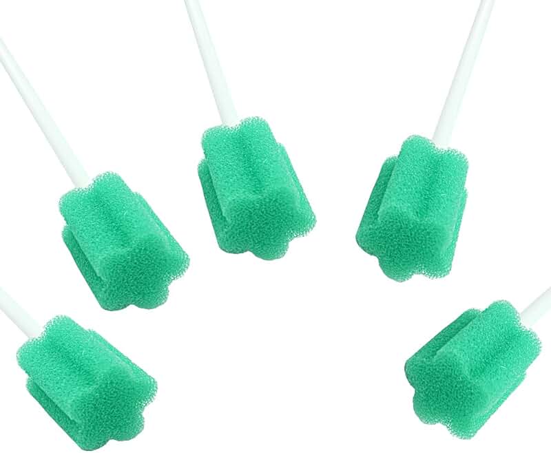 Single Use Green Oral Swabs, 100 Count