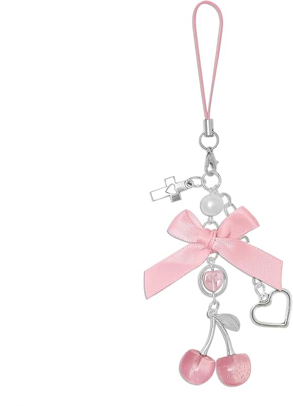Cute Cherry Phone Charm for Bags and Keys
