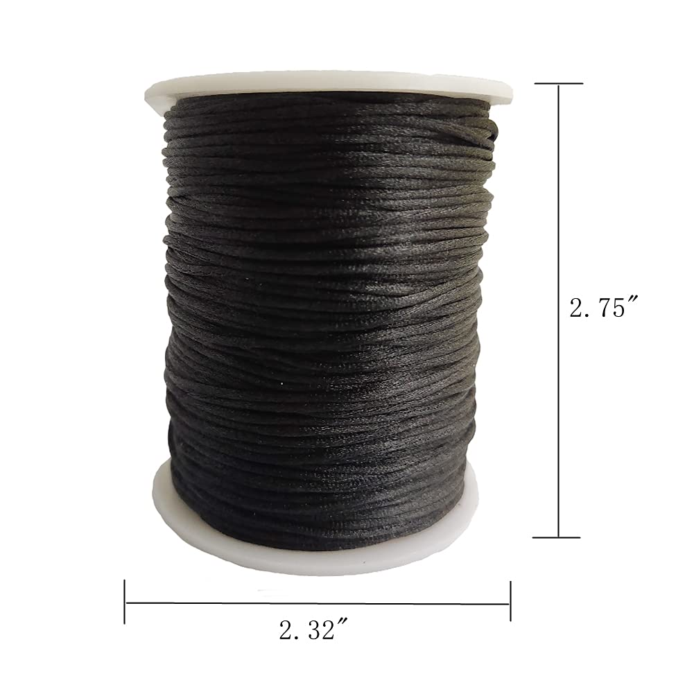 1.5mm Nylon Beading Cord for Jewelry Making 109 Yards Black