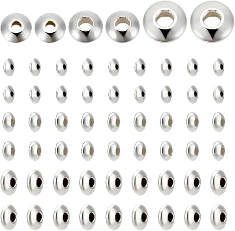 60 Sterling Silver Spacer Beads for Jewelry Making