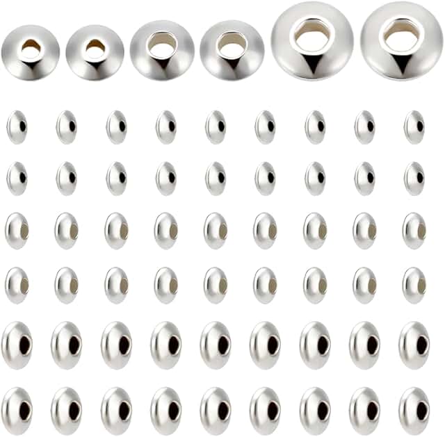 60 Sterling Silver Spacer Beads for Jewelry Making