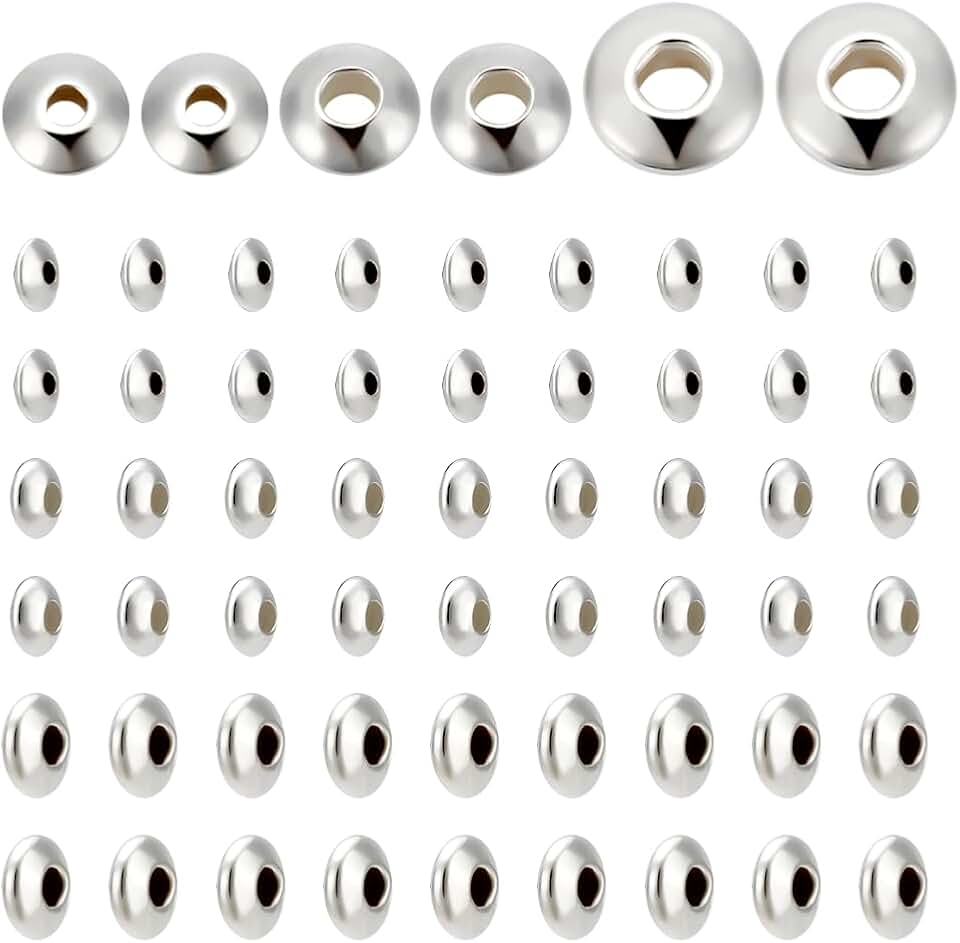 60 Sterling Silver Spacer Beads for Jewelry Making