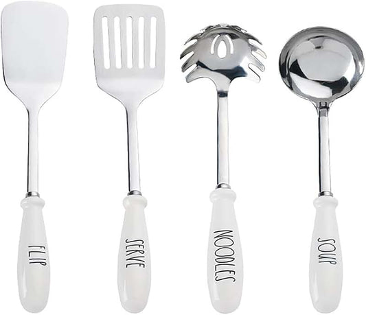 Essential Wooden Kitchen Utensil Set with Spatula and Ladle