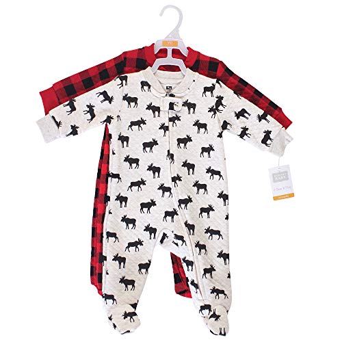 Uni   Premium Quilted Zipper Sleep and Play, Moose, 0-3 Months