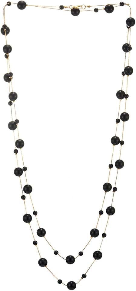Extra Long Gold-Plated Pearl Necklace for Dress and Party