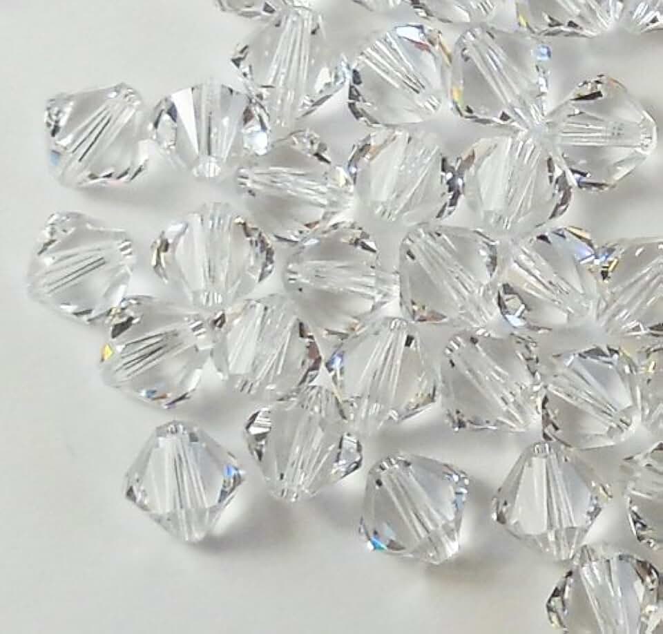144 Clear 4mm Bicone Beads for Jewelry Making