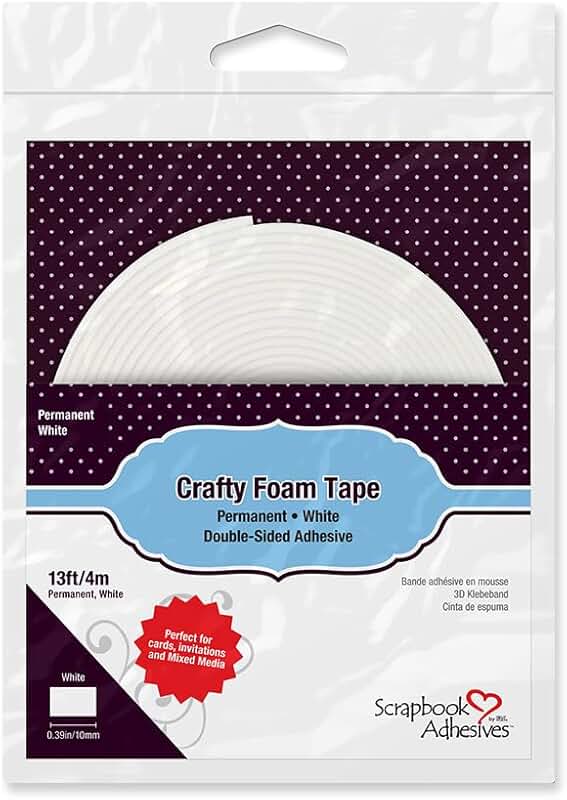White foam tape, 0.5 x 108 inches