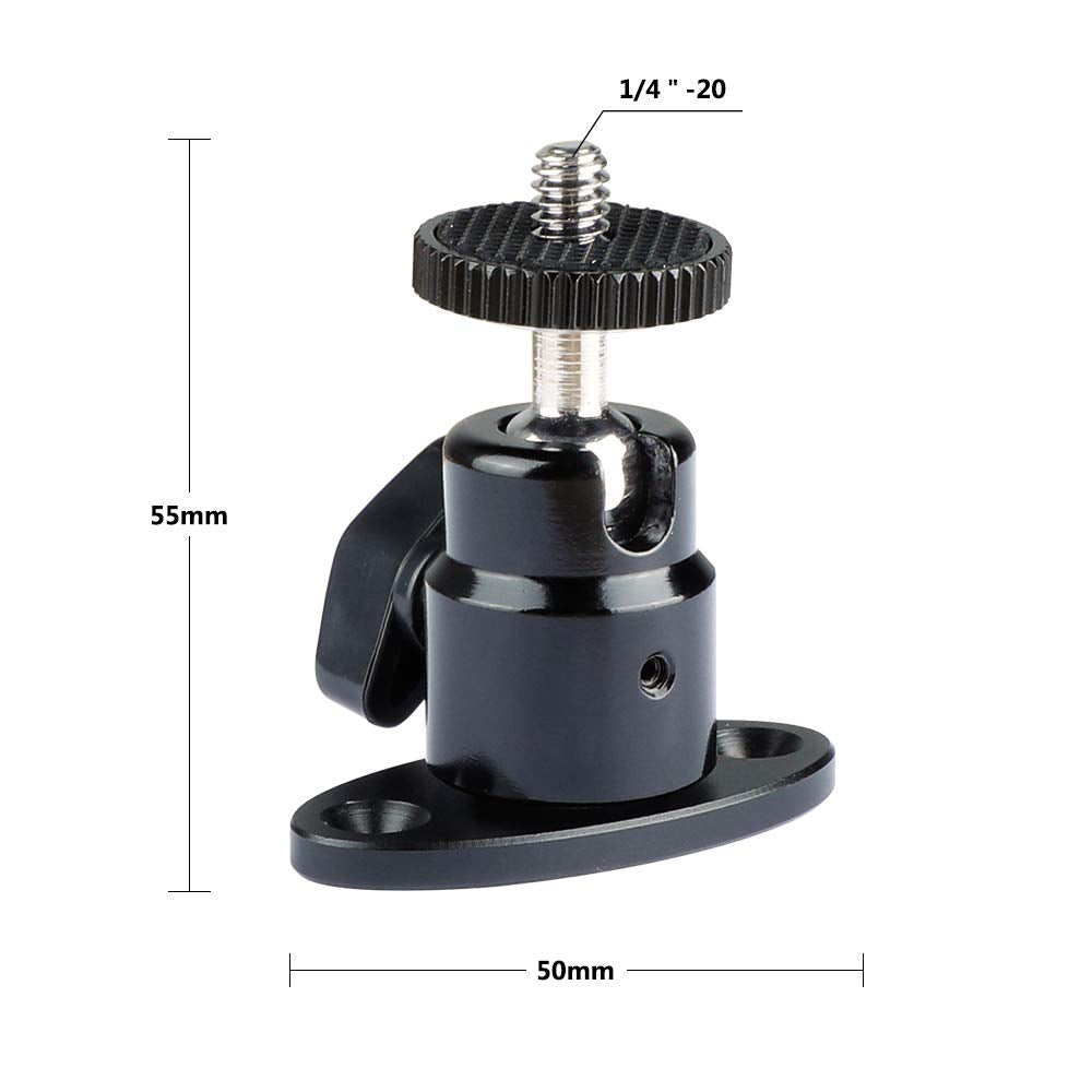 1/4"-20 Mini Ball Head with Ceiling Mount for CCTV & Video Wall Monitors Mount - 1991