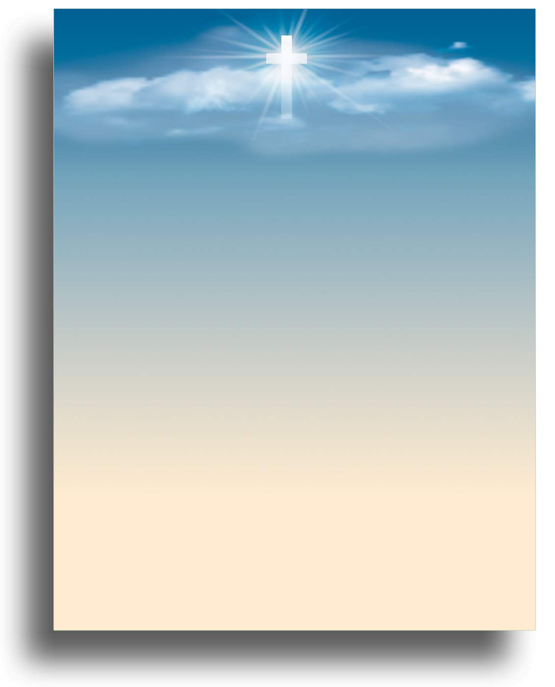 Cross in the Sky Religious Stationery, 80 Sheets